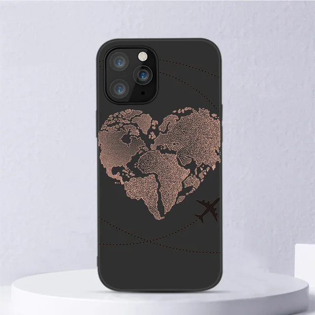 Airplane Map Travel Phone Case For iPhone 11 12 Pro Max Mini Cover for iPhone X XR XS MAX 7 8 6 6S Plus 5 SE 2020 Soft TPU Funda W1891