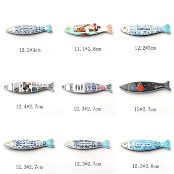 

3D Resin Fridge Magnet Creative Porto Portugal Sardine Magnetic Fridge Magnet Message Sticker home decor magnets