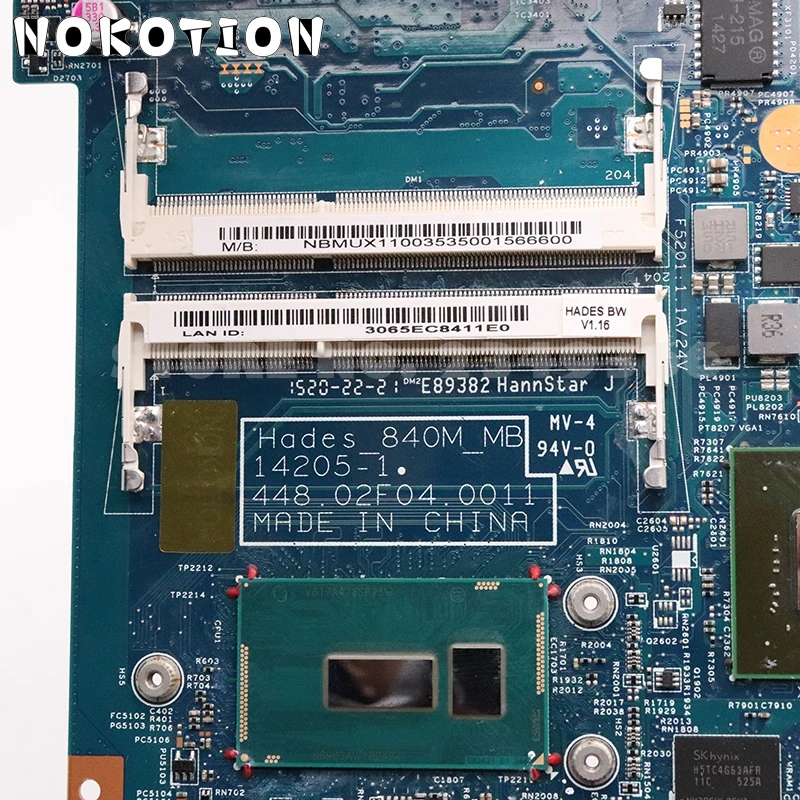 astounding  NOKOTION 14205-1 448.02F09.0011 NBMUX11003 NB.MUX11.003 For ACER aspire VN7-571G laptop motherboard