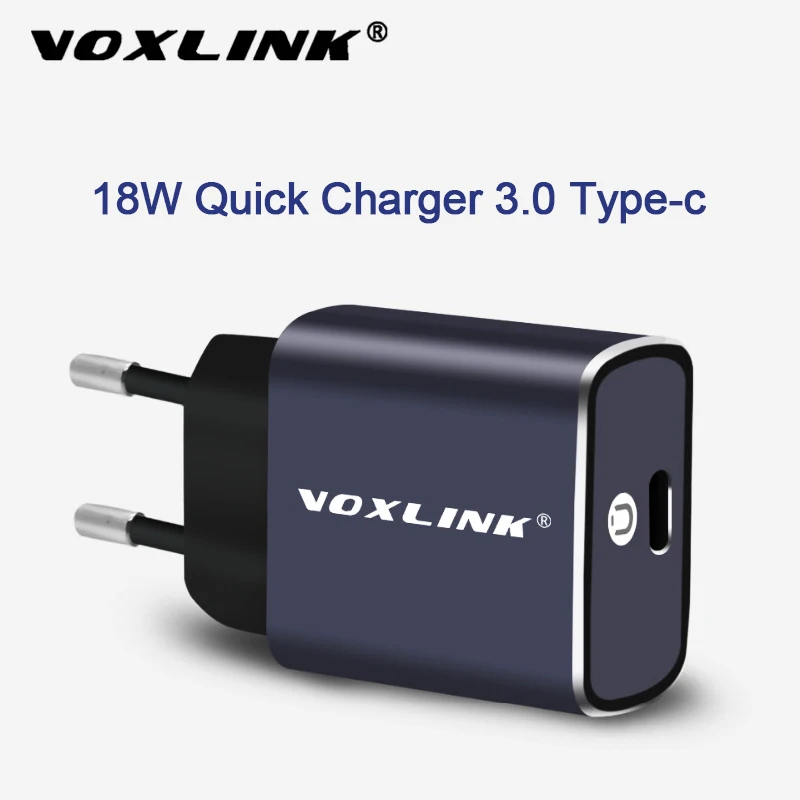 Зарядное устройство VOXLINK Type c для быстрой зарядки PD 18 Вт 3 0 настенное/дорожное