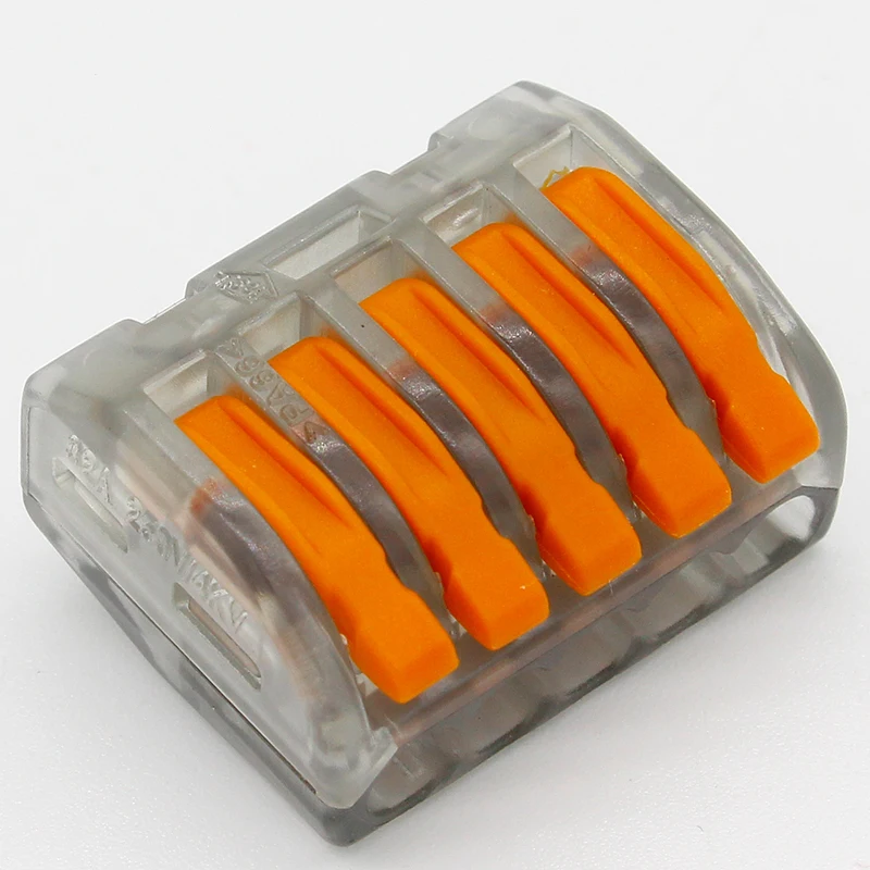 

10pcs Transparent Universal Fast Wire Wiring Connector 5 Pin Mini Conductors Terminal Block 32A Findings China