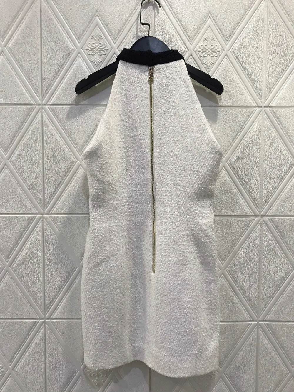 2019FW сексуальное Новое Женское лоскутное платье с цепочками без рукавов женское твидовое платье без рукавов ddxgz2v 10,29