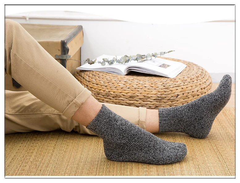 Зимние мужские супертолстые теплые кашемировые носки в стиле Харадзюку, ретро, одноцветные, высокое качество, морозостойкие модные повседневные шерстяные носки