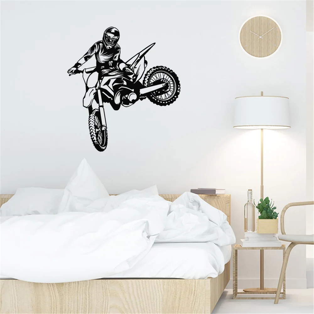 

Off-road Motorcycle Wall Sticker Racing Vehicles Motocross Posters Vinyl Murals Off-road Wall Decal Vinyl DW5777