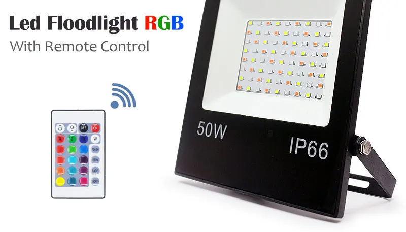 Горячая RGB IP65 50 Вт 30 Вт 10 Вт Светодиодный прожектор светильник SMD светодиодный прожектор отражатель светодиодный пульт дистанционного управления уличный светильник ing