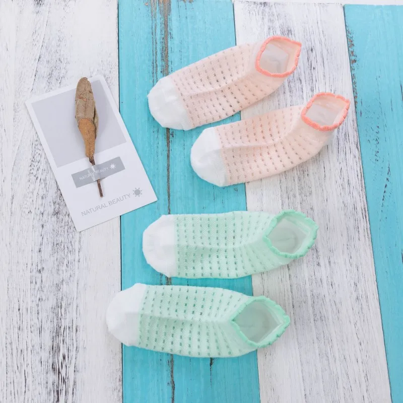 

To Fight a Lot of Spring Summer Thin Section No-show Socks Porous Children's Socks Candy Color Baby Socks Sweat Absorbing Breath