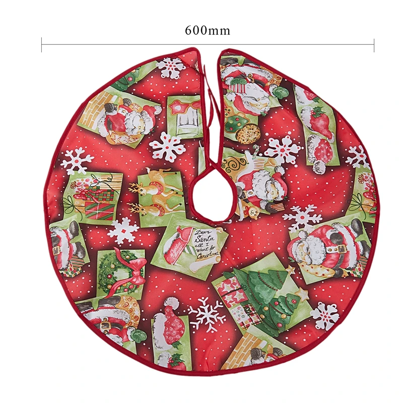 Cartoon Printing Santa Claus Christmas Tree Skirt Christmas Tree Bottom Decoration Diameter Santa Claus