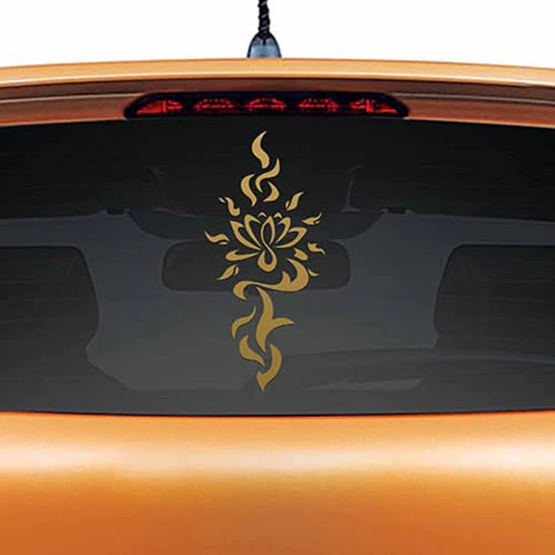 

Lotus Pattern Car Rear Glass Decor Sticker DIY self-sticking Vinyl Stickers Home Wall Decor Removable Wallpapers L1178