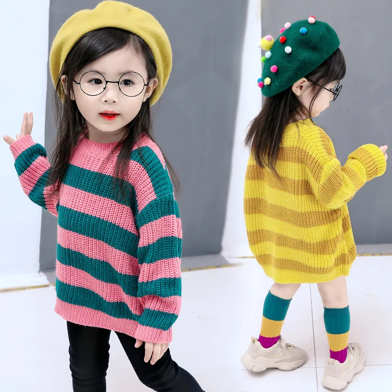 

Baby Girls Cute Batwing Shirt Sweater Autumn And Winter 2019 New Style Girls Western Style Base Shirt Sweater
