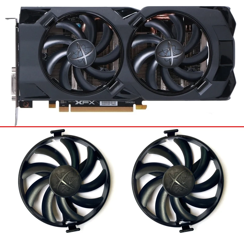 Оригинальный RX470 RX480 FDC10U12S9-C графического процессора вентилятор для XFX AMD Radeon RX 470 480