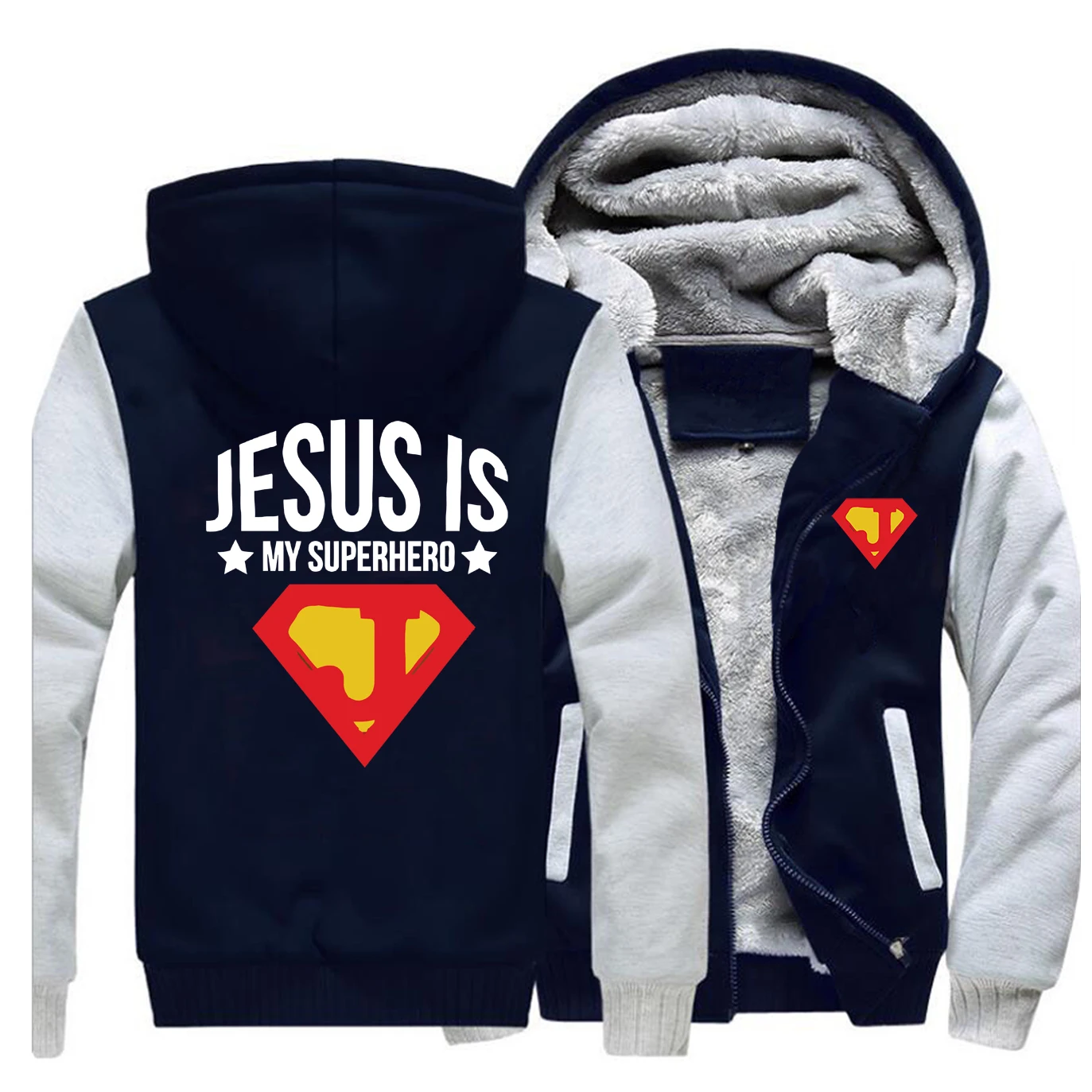 Jesus is my superhero, мужская куртка, хип-хоп, Забавный принт, мужские плотные толстовки, толстовка,, зимнее флисовое теплое пальто, Мужская Уличная одежда