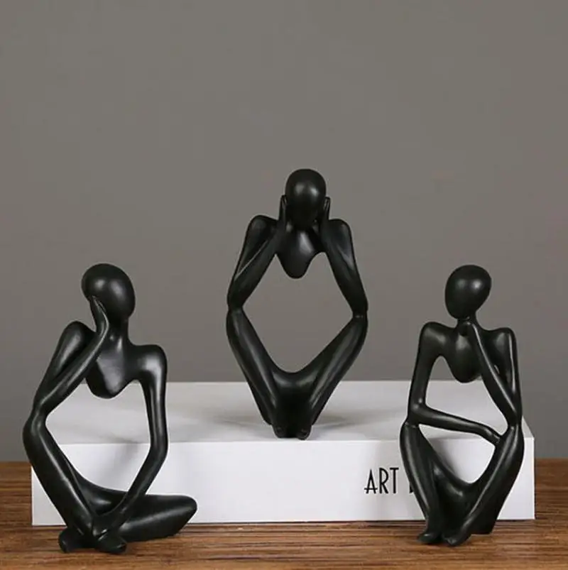 Nordic Abstract Thinker Statue Resin Figurine Office Home Decoration Desktop Decor Handmade Crafts Sculpture Modern Art Ornament | Дом и сад