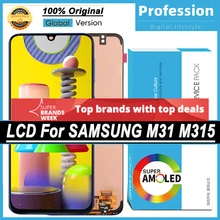 100% original 6.4 amamamoled display para samsung galaxy m31 m315 m315f peças de reparo da tela toque lcd completo + pacote serviço