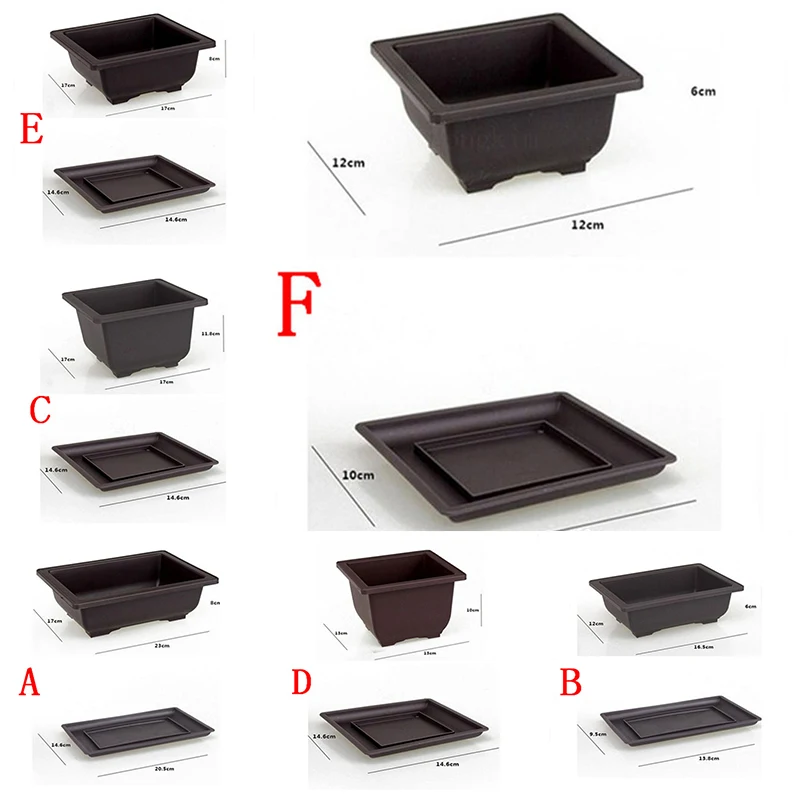Imitation Purple Sand Fleshy Flower Pot+Tray Rectangle/Square Nursery Planter Tomatoes, Roses, Peppers Garden Accessories