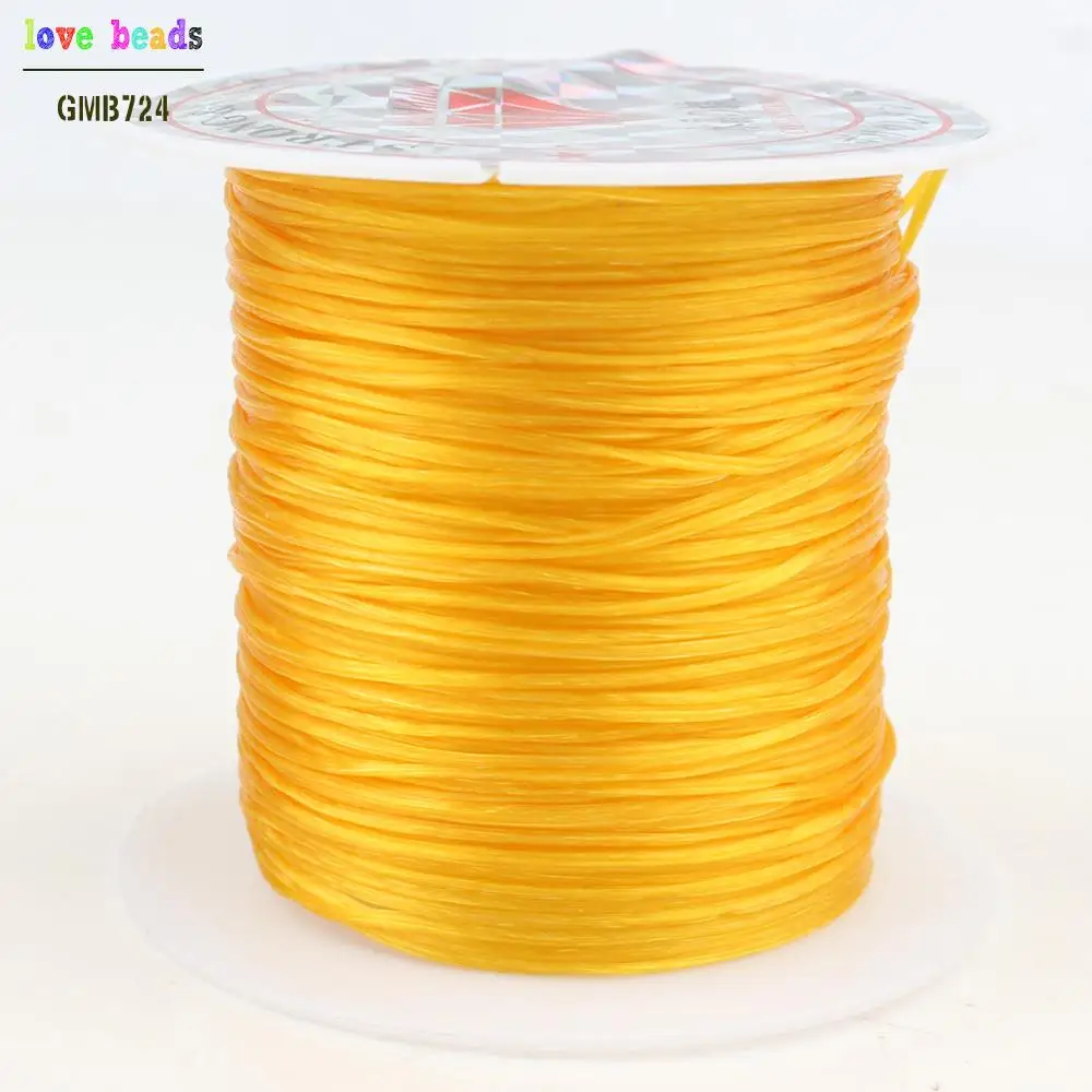 Yellow 1 рулон многоцветные 0,8 мм сильный эластичный Бисероплетение провода шнур нить для поделки из бисера браслет ожерелье 10 м - Цвет: Yellow