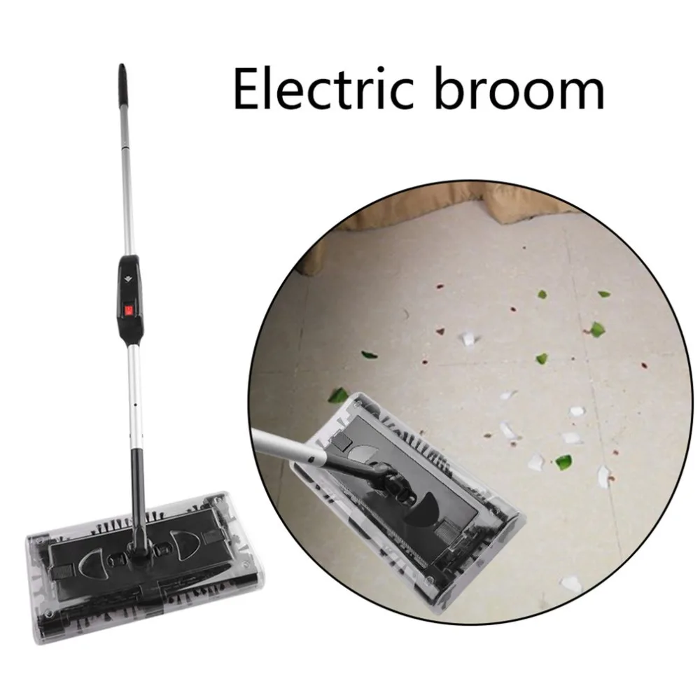 Cordless Electric Sweeper Hand-push Type Mop Rechargeable Battery Dust Collector 360 Degrees Rotation Carpet Floor Cleaner