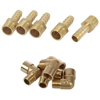 

5Pcs 1/4Bsp Male Thread To 8Mm Hose Barb Straight & 5Pcs 1/4 Inch Bsp Male To Female Right Angle Elbow Coupler