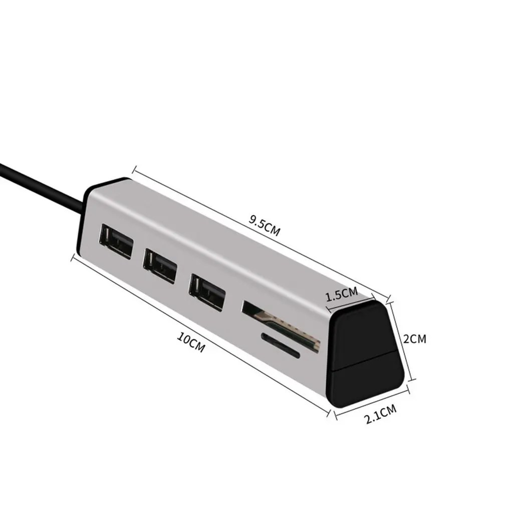 USB 2,0 концентратор Алюминиевый мульти-в-одном кард-ридер концентратор с подставкой для мобильного телефона
