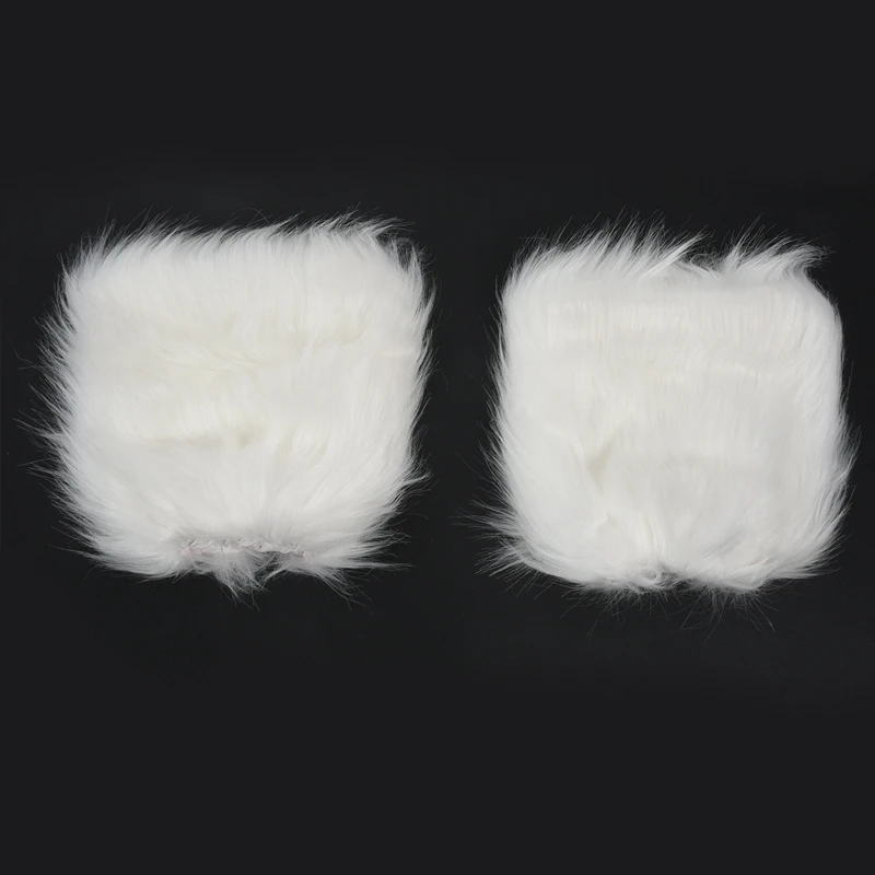 BEAU-White пушистые гетры; меховые сапоги