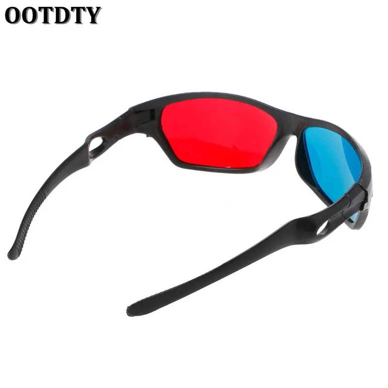 OOTDTY Universal White Frame Red Blue Anaglyph 3D Glasses For Movie Game DVD Video TV