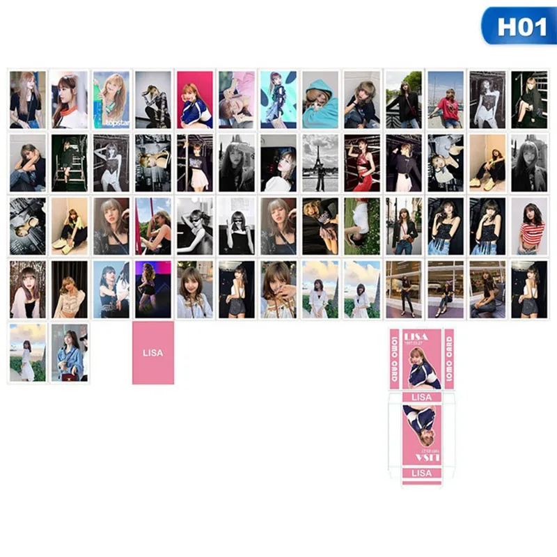 

54Pcs/set KPOP Blackpink LOMO Card ROSE JISOO Pictures Photo Card Postcard Pictures Stationery Decoration Supplies Fan Gifts