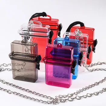 

Hanging Neck Transparent Cigarette Case Waterproof Lighter Cigarette Case Bag Storage Fine Cigarette Case Chain Bag