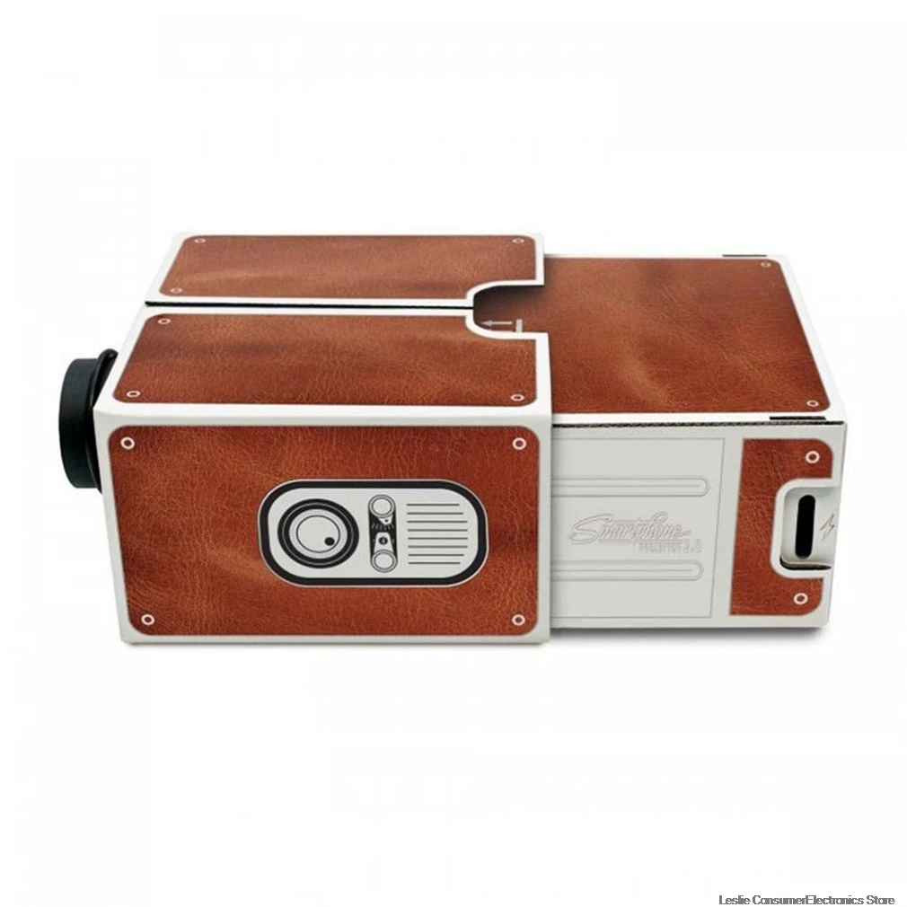 Mini Portable Cardboard Smart Phone Projector 2.0 Mobile Phone Projection for Home Theater Audio& Video Projector dropshipping