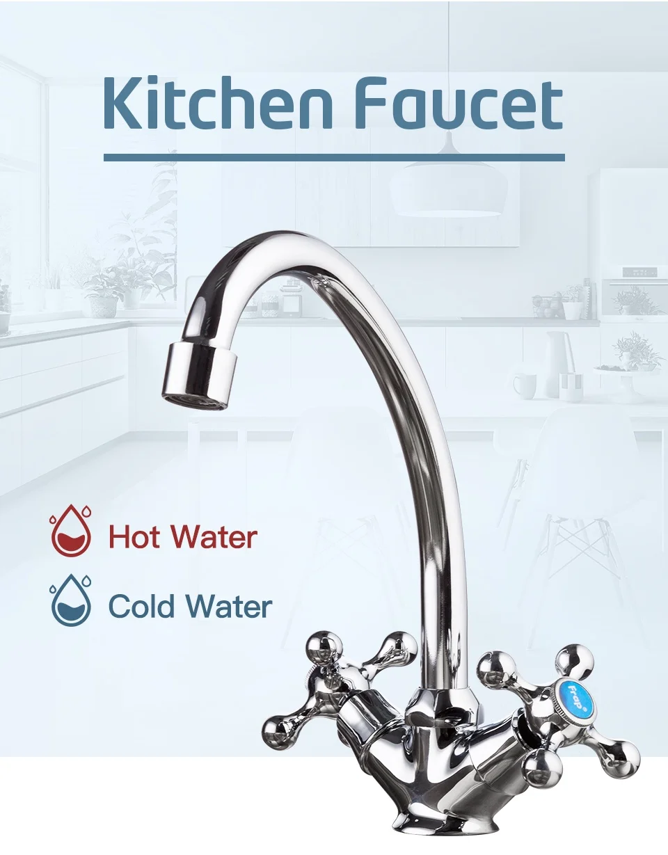 FRAP Top Quality Kitchen Sink Faucet Mixer Cold and Hot Kitchen Tap Mixer Silver Single Hole Water Tap torneira cozinha F4319