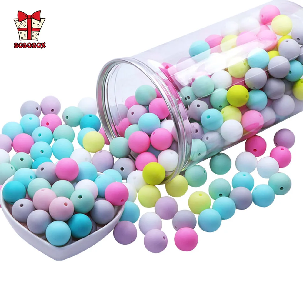 BOBO.BOX 20Pcs Silicone Beads 9MM Round Beads DIY Baby Pacifier Chain Pendant BPA Free Eco-friendly Baby Teether Toy Accessories 4