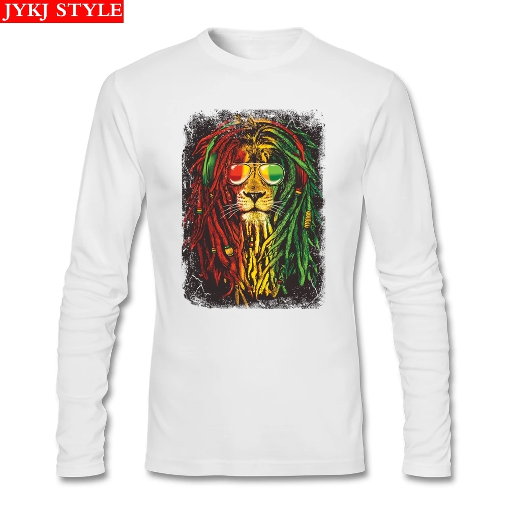Rasta наушники футболка для волос на заказ футболка с длинным рукавом для мужчин Горячие веганские хлопковые футболки с круглым вырезом Забавные футболки - Цвет: Белый