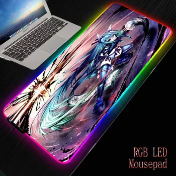 

MRGBEST Anime Girl RGB LED Backlight Gaming Mouse Pad Computer Keyboard Illumination Mousepad Keyboard Thicken Mat 90X40/30X60CM