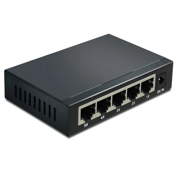 

5-Port Gigabit Switch Iron Shell 1000M Network Monitoring Engineering Ethernet Switch Enterprise-Level Switch EU Plug