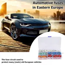200x Europäischen Auto Fuse Box Sortiment 5A 8A 10A 16A 25A Torpedo Auto Sicherung Weiß Gelb Rot Blau Orange Grün zubehör(China)