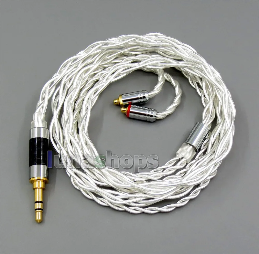 LN006003 чистое серебро Экранирование кабель для наушников MMCX разъем Shure se535 se846 se215 кабель для наушников
