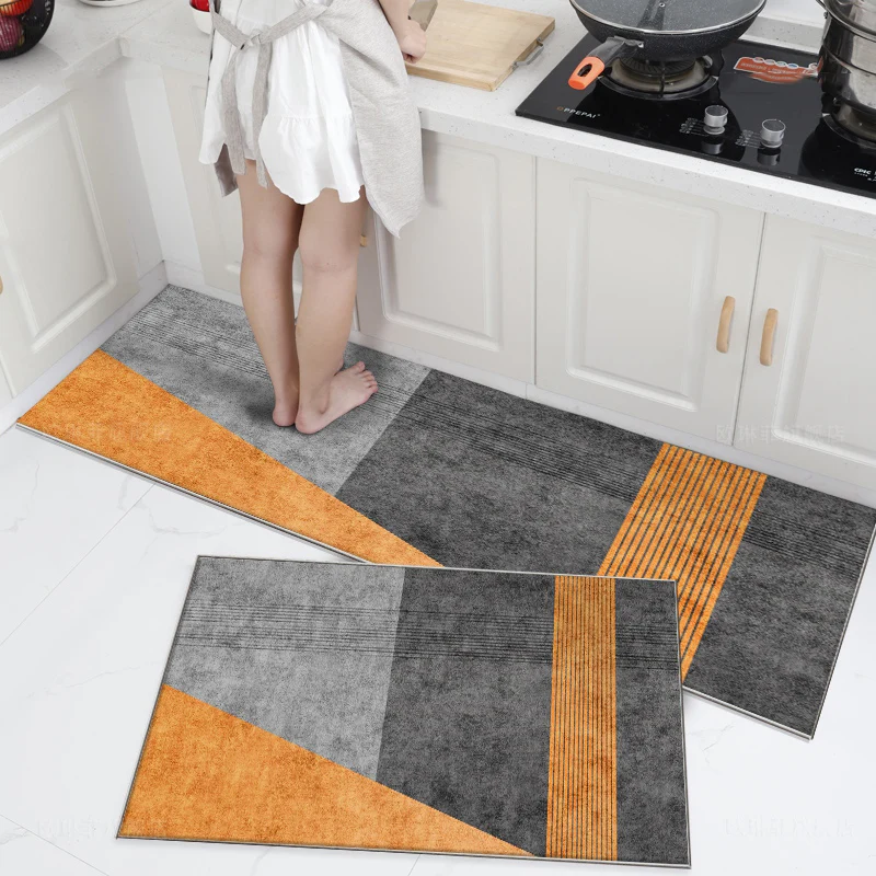 

Kitchen Floor Mat Water Absorption Oil Absorption Strip Entrance Non-slip Mat Covered Scrub-free Carpets For Living Room Rugs