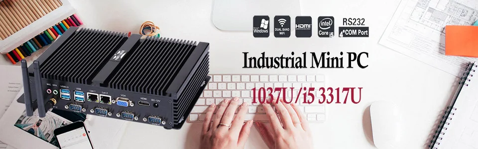Причастником I3 VGA промышленный Мини ПК без вентилятора Intel i7 4500u процессор Бесплатная доставка Wi Fi компьютер