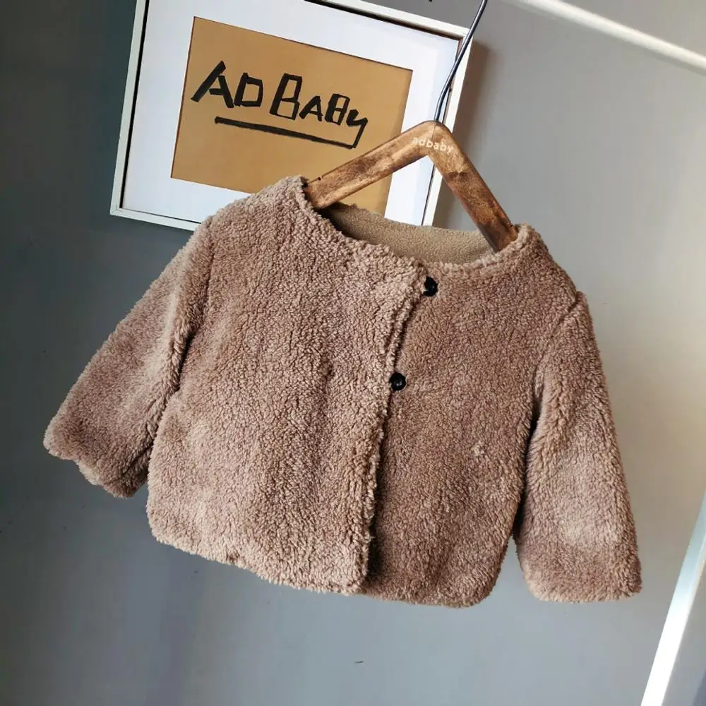 19770 brown Осенне-зимняя детская одежда, куртка, теплая куртка для мальчиков и девочек, хлопковое пальто с вышивкой из овечьей шерсти, детская одежда - Цвет: 19770 brown
