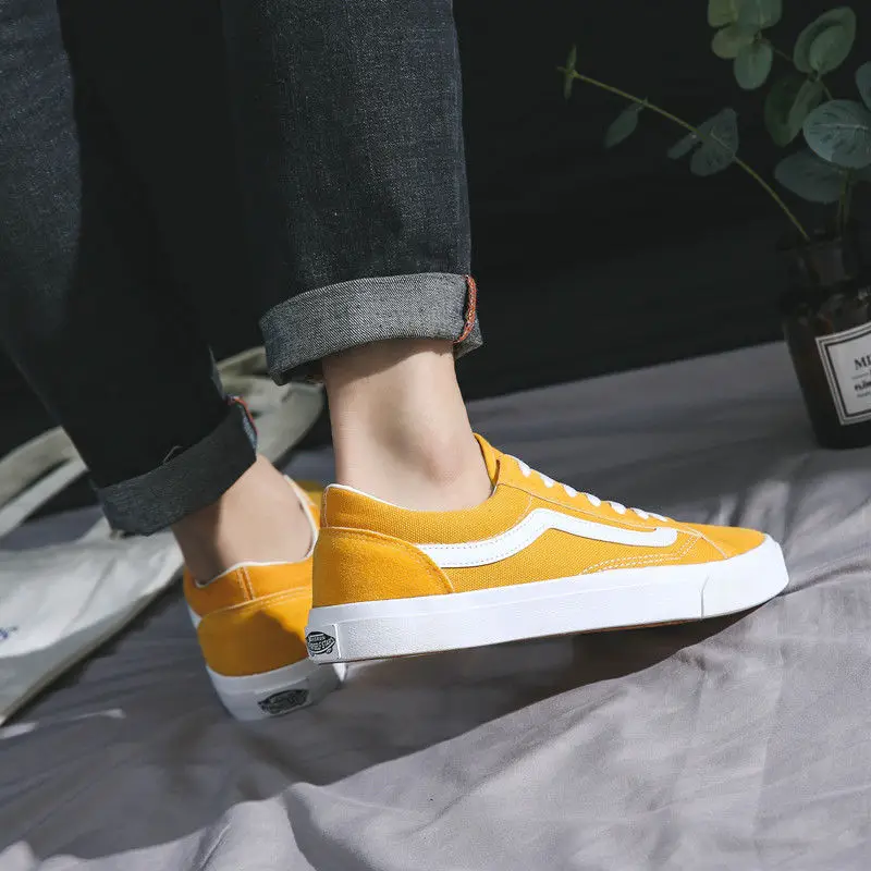 TRILEINO OLD SKOOLs мужские и женские низкие желтые парусиновые туфли классические подлинные уличные стильные кроссовки обувь для скейтбординга