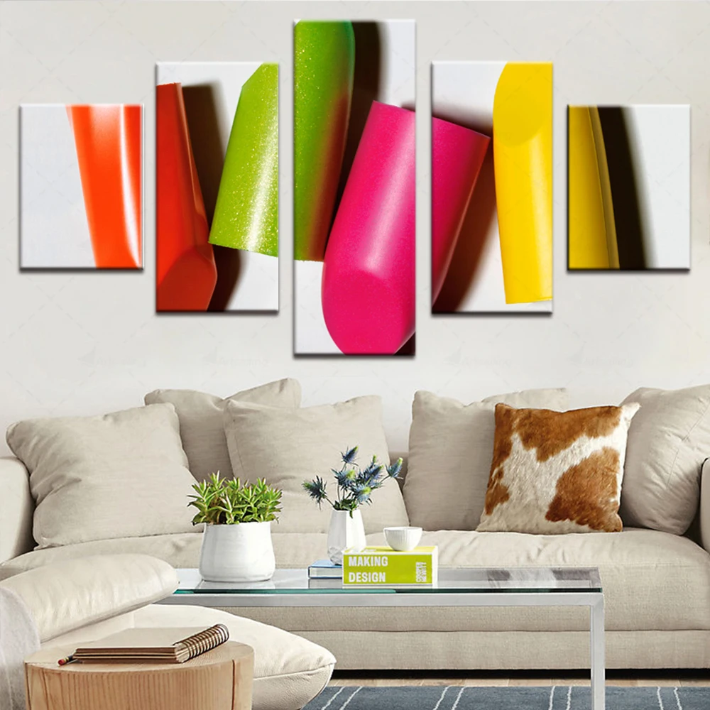 

Artsailing Fashion Wall Art Painting Makeups Lipstick Poster 5 Pieces HD Pictures Canvas Art Modern Wall Decoration Home Decor