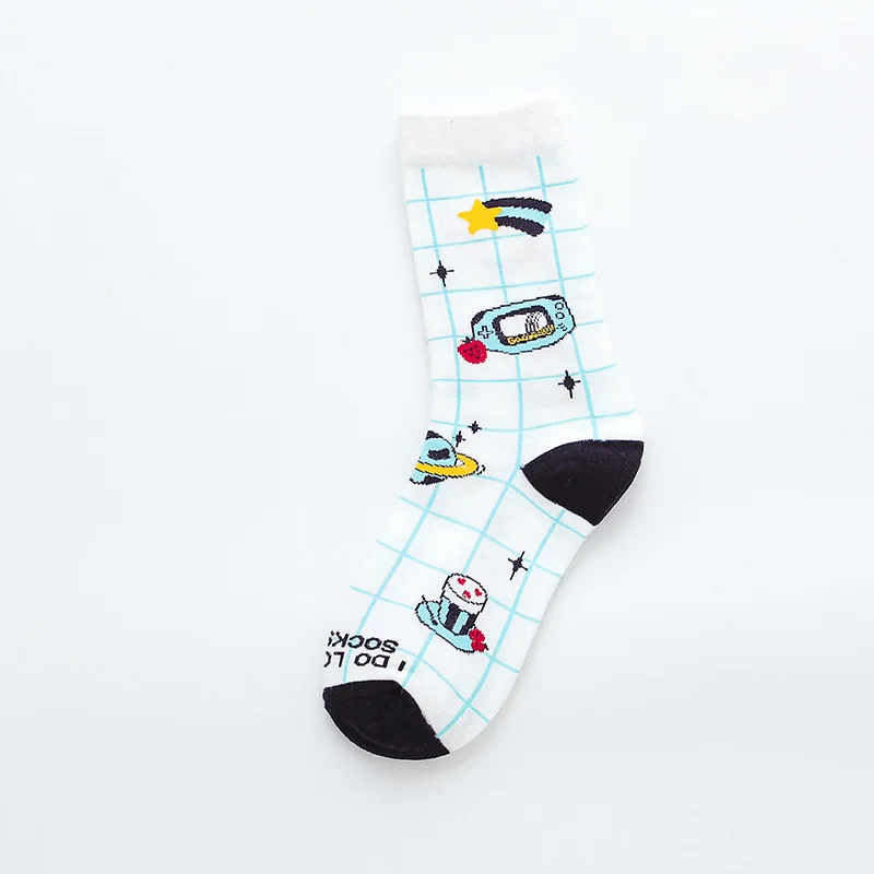 Теплые женские носки с рисунками из мультфильмов; забавные хлопковые носки с рисунками; милые удобные уличные носки в Корейском стиле; Модная Повседневная зимняя одежда - Цвет: 2
