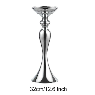 32cm Silver ERMAKOVA металлический подсвечник стойка колонна подсвечник событие дорога свинец цветок стойка для Вазы Свадьба Ужин события центральный элемент - Цвет: 32cm Silver