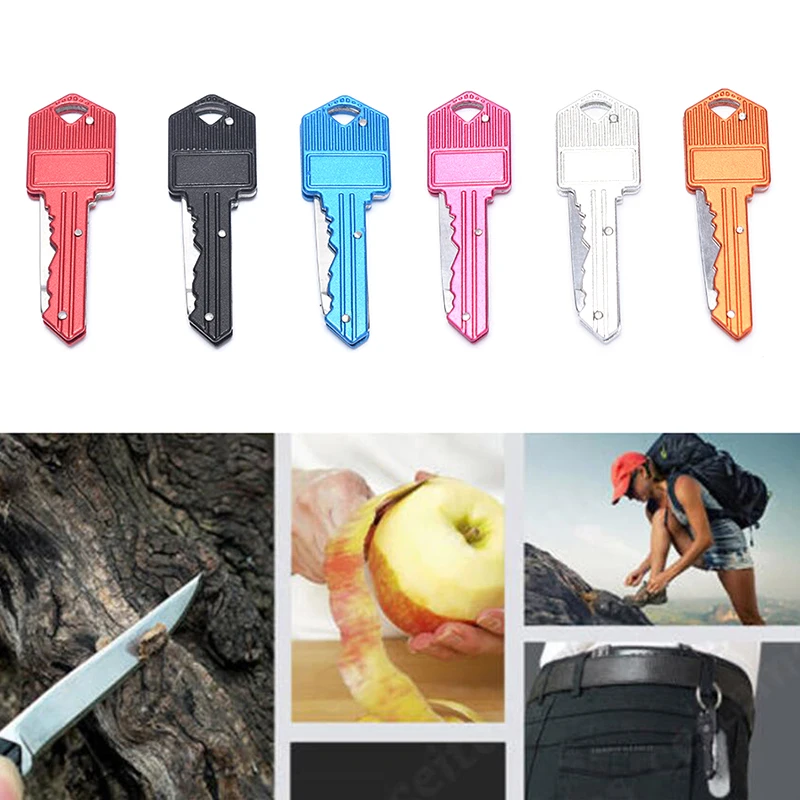 Llavero anillo Mini clave cuchillo de fruta llavero de espada bolsa plegable caja de paquete campamento pelador letra para exteriores abierto pelar sobrevivir