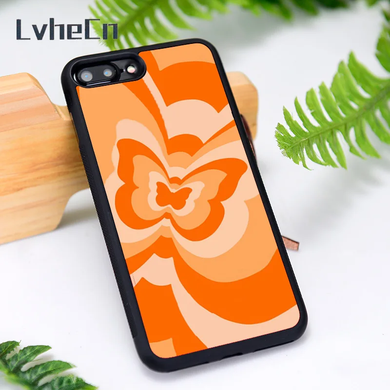 Резиновый чехол для телефона LvheCn iPhone 6 6S 7 8 Plus X XS XR 11 12 Mini Pro Max с рисунком бабочки