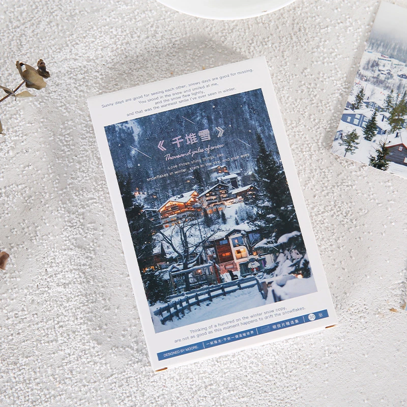 30 Sheets Set Thousand Piles Of Snow Series Postcard Creative Snow Scenery Message Cards Birthday Letter Business Gift Card Business Cards Aliexpress