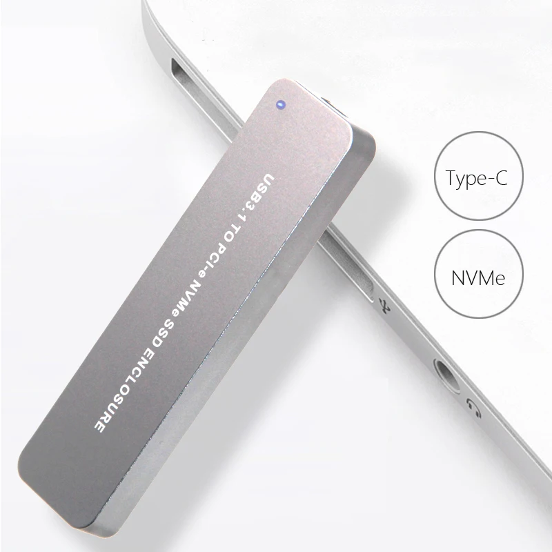 Портативный выдвижной type-C USB 3,1 до M.2 NVME PCIE SSD мобильный диск 10 Гбит/с Алюминиевый сплав M.2 M ключ PCI Express HDD корпус