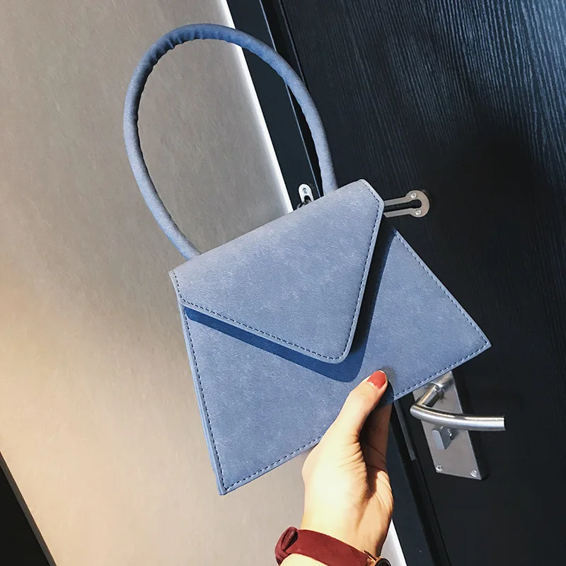 

Fashion Big Handle Matte Leather Women Handbags Designer Shoulder Bag Luxury Pu Messenegr Bag Chic Small Flap Lady Purses 2019