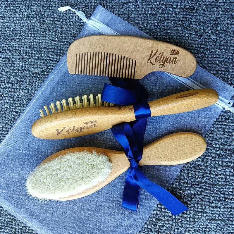 Personalized Baby Gift Newborn Hair Brush and Comb, Baby Keepsake