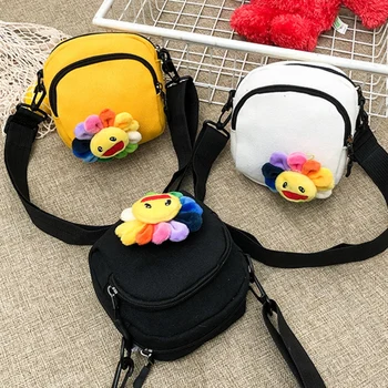

Women's bag 2019 Womens' pouch Cute Small Sun Flower Bags Canvas Solid Color Messenger Bags Shoulder Bag Handbag