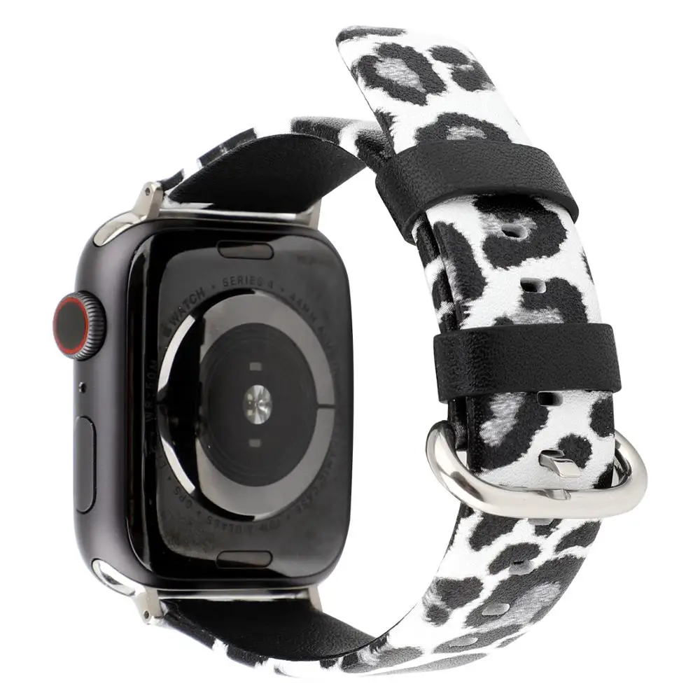 

Leopard Leather Band for Apple Watch Series 5 4 3 2 1 iwatch 38mm 40mm 42mm 44mm Women's Wristwatch Bracelet Belt.