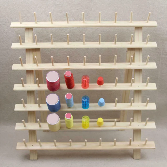 63 Spool Wood Sewing Thread Stand Organizer Embroidery Storage Rack Holder Bracket P7Ding